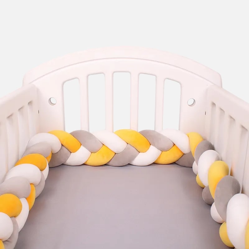 knitted crib bumper